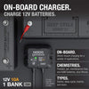 On-board charger. Charge 12V Batteries.